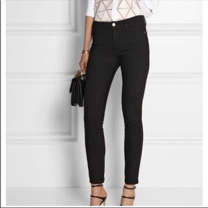 Frame Denim Black High-Rise Skinny Jeans